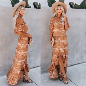 High-Low Off the Shoulder Dress